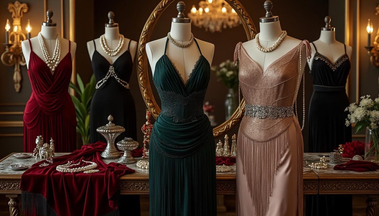 découvrez nos inspirations de tenues pour une soirée gatsby : robes élégantes, bijoux scintillants et accessoires rétro pour briller lors d'une fête à thème années 20 !