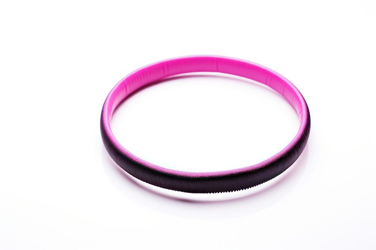Bracelets en silicone colorés portés au poignet.